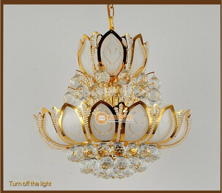 Đèn chùm thủy tinh hoa sen CM164-3